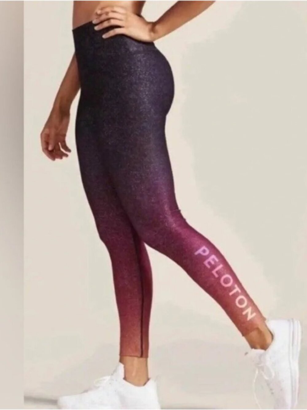 Peloton X WITH Wear It To Heart Sunrise Fade High Waist Ombre Sparkle Leggings S